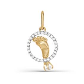 Золотая подвеска КЮЗ Del'ta D031178 с фианитом D031178 фото