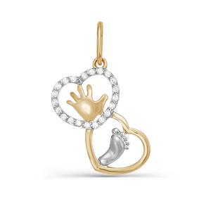 Золотая подвеска КЮЗ Del'ta D031183 с фианитом D031183 фото