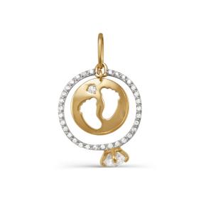 Золотая подвеска КЮЗ Del'ta D031184 с фианитом D031184 фото