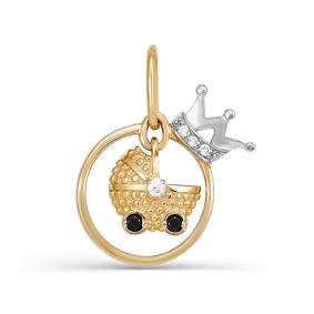 Золотая подвеска КЮЗ Del'ta D031186 с фианитом D031186 фото