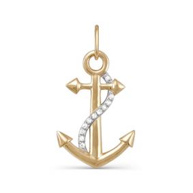 Золотая подвеска КЮЗ Del'ta D031194 с фианитом D031194 фото