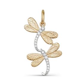 Золотая подвеска КЮЗ Del'ta D031205 с фианитом D031205 фото