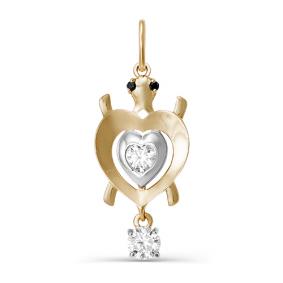 Золотая подвеска КЮЗ Del'ta D031217 с фианитом D031217 фото