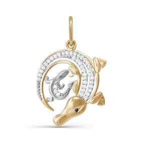 Золотая подвеска КЮЗ Del'ta D031230 с фианитом D031230 фото