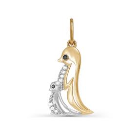 Золотая подвеска КЮЗ Del'ta D031237 с фианитом D031237 фото