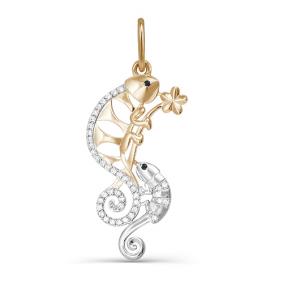 Золотая подвеска КЮЗ Del'ta D031242 с фианитом D031242 фото