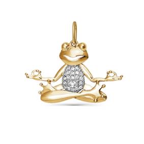 Золотая подвеска КЮЗ Del'ta D031309 с фианитом D031309 фото