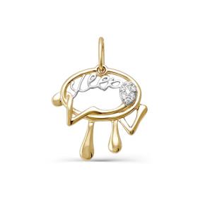 Золотая подвеска КЮЗ Del'ta D031317 с фианитом D031317 фото