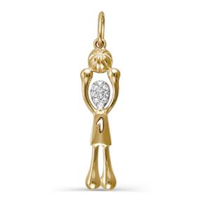 Золотая подвеска КЮЗ Del'ta D031333 с фианитом D031333 фото