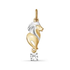 Золотая подвеска Знак зодиака Лев КЮЗ Del'ta с фианитом D031343 D031343 фото