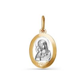 Золотая подвеска Иконка Божией Матери Владимирская КЮЗ Del'ta D031361 D031361 фото