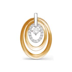 Золотая подвеска КЮЗ Del'ta D031507 с фианитом D031507 фото