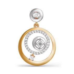 Золотая подвеска КЮЗ Del'ta D031508 с фианитом D031508 фото