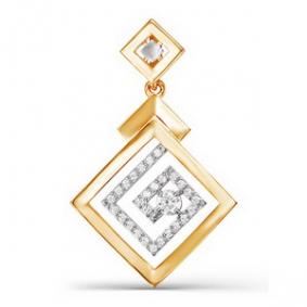 Золотая подвеска КЮЗ Del'ta D031516 с фианитом D031516 фото