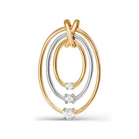 Золотая подвеска КЮЗ Del'ta D031523 с фианитом D031523 фото