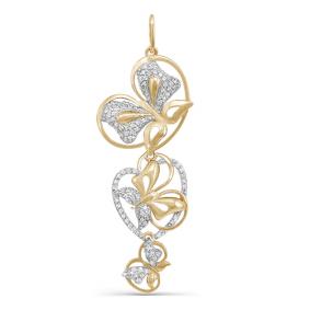 Золотая подвеска КЮЗ Del'ta D031543 с фианитом D031543 фото