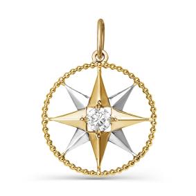 Золотая подвеска КЮЗ Del'ta D031562 с фианитом D031562 фото