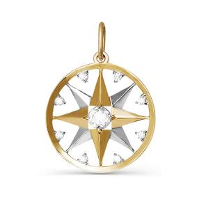 Золотая подвеска КЮЗ Del'ta D031566 с фианитом D031566 фото