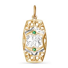 Золотая подвеска КЮЗ Del'ta D031653 с фианитом D031653 фото