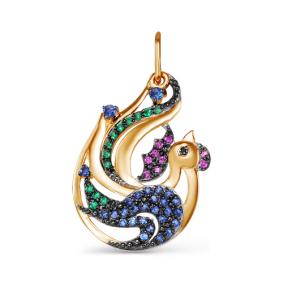 Золотая подвеска КЮЗ Del'ta D031665 с фианитом D031665 фото