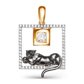 Золотая подвеска КЮЗ Del'ta D031677 с фианитом и эмалью D031677 фото