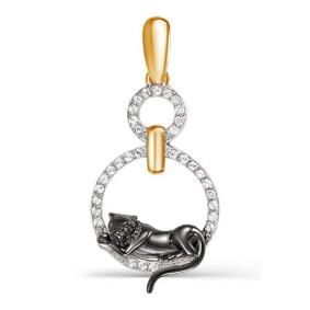 Золотая подвеска КЮЗ Del'ta D031681 с фианитом D031681 фото