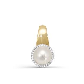 Золотая подвеска КЮЗ Del'ta D031682 с фианитом и жемчугом D031682 фото