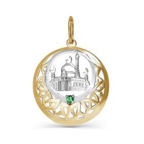 Золотая подвеска КЮЗ Del'ta D031707 с фианитом D031707 фото