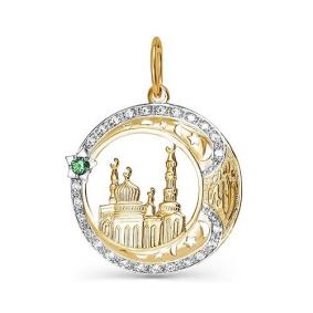 Золотая подвеска КЮЗ Del'ta D031710 с фианитом D031710 фото