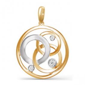 Золотая подвеска КЮЗ Del'ta D031713 с фианитом D031713 фото
