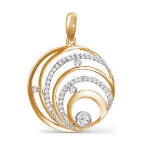 Золотая подвеска КЮЗ Del'ta D031714 с фианитом D031714 фото