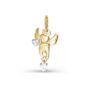 Золотая подвеска КЮЗ Del'ta D031723 с фианитом D031723 фото