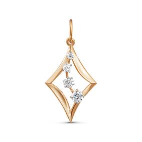 Золотая подвеска КЮЗ Del'ta D031768 с фианитом D031768 фото