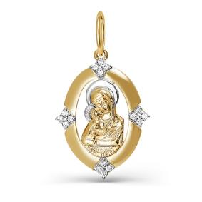 Золотая подвеска КЮЗ Del'ta D031914 с фианитом D031914 фото