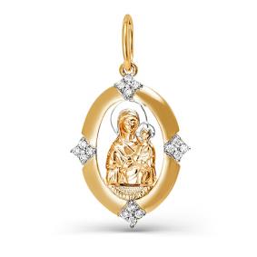 Золотая подвеска КЮЗ Del'ta D031920 с фианитом D031920 фото