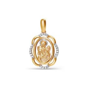 Золотая подвеска-иконка Ангел хранитель КЮЗ Del'ta с фианитом D031931 D031931 фото
