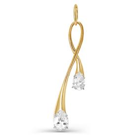 Золотая подвеска КЮЗ Del'ta D032020 с фианитом D032020 фото