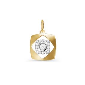 Золотая подвеска КЮЗ Del'ta D032057 с фианитом D032057 фото