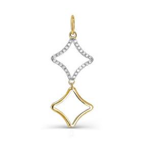 Золотая подвеска КЮЗ Del'ta D032069 с фианитом D032069 фото
