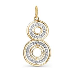 Золотая подвеска КЮЗ Del'ta D032078 с фианитом D032078 фото