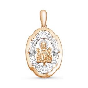 Золотая подвеска-иконка Ангел хранитель КЮЗ Del'ta с фианитом D032122 D032122 фото