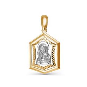Золотая подвеска-иконка Божией Матери Владимирская КЮЗ Del'ta D032324 D032324 фото