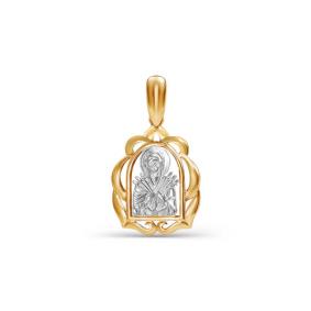 Золотая подвеска-иконка Божией Матери Семистрельная КЮЗ Del'ta D032335 D032335 фото