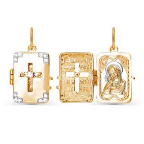 Золотая подвеска КЮЗ Del'ta D032422 с фианитом D032422 фото