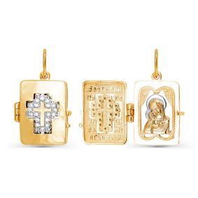 Золотая подвеска КЮЗ Del'ta D032427 с фианитом D032427 фото