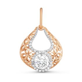 Золотая подвеска КЮЗ Del'ta D032448 с фианитом D032448 фото