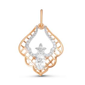 Золотая подвеска КЮЗ Del'ta D032452 с фианитом D032452 фото