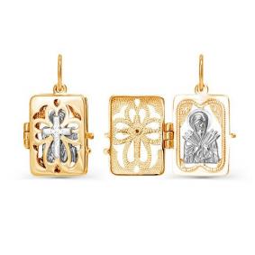 Золотая подвеска КЮЗ Del'ta D032465 с фианитом D032465 фото