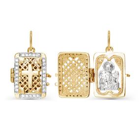 Золотая подвеска КЮЗ Del'ta D032499 с фианитом D032499 фото