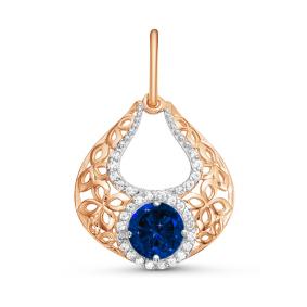 Золотая подвеска КЮЗ Del'ta D032567 с фианитом D032567 фото